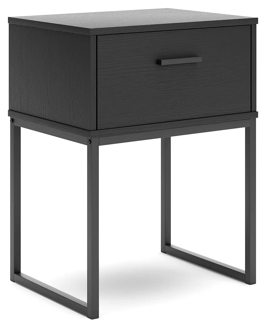Socalle Twin Platform Bed with Nightstand in Black